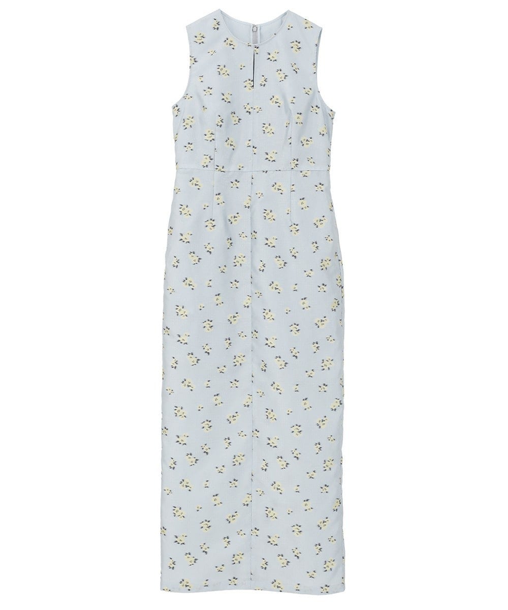 CLANEと田中みな実さんのコラボによるFLOWER JACQUARD ONEPIECE、サックス色の実物商品写真